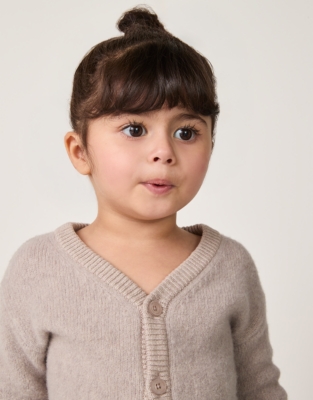 Brushed Wool Knitted Cardigan & Leggings Set (0–24mths)