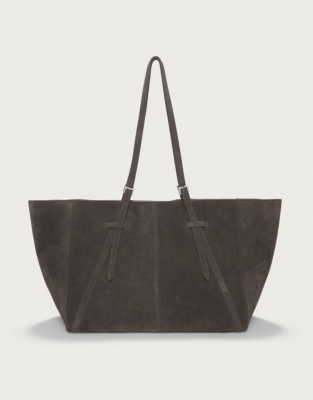 Buckle Detail Suede Tote Bag