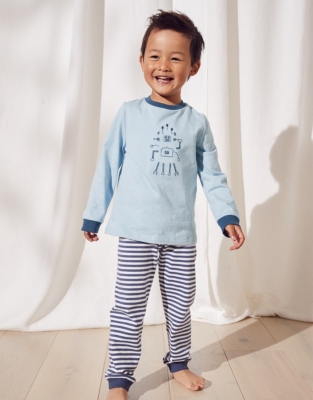 Build A Robot Pyjamas 1 12yrs Boys Nightwear The White