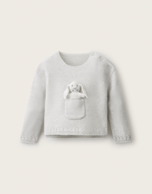 Bunny Pocket Jumper with Cashmere (0–2yrs)