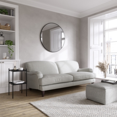 White floor deals couch