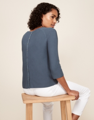ButtonBack Cotton Jumper Clothing Sale The White Company UK