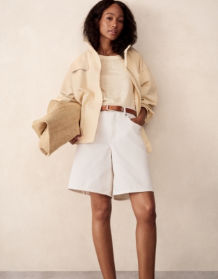 Button Back Jersey Linen Top