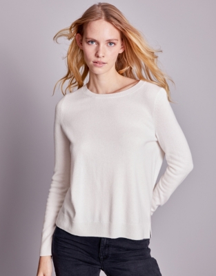 Button Back Jumper with Cashmere | Clothing Sale | The White Company UK