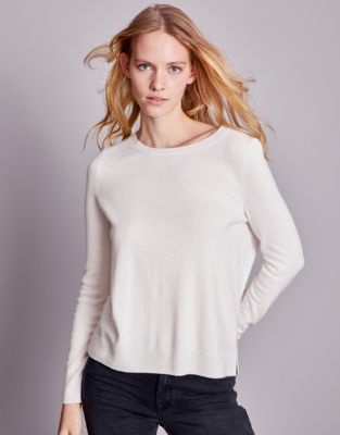 Button Back Jumper with Cashmere Clothing Sale The White Company UK
