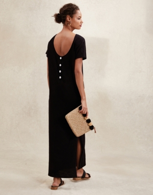 Button back clearance maxi dress