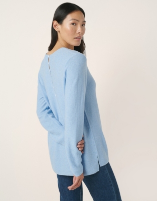 Button Back Sweater with Cashmere