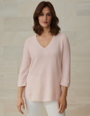 V neck back on sale jumper