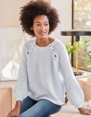 Button shoulder jumper hot sale