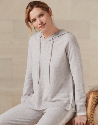 White company store cashmere hoodie