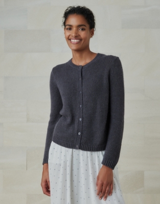 Button-Through Crew-Neck Cardigan With Alpaca | All Clothing Sale | The ...