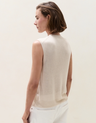 Button Through Knitted Waistcoat with Modal