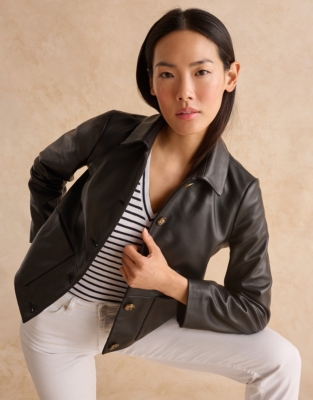 White company best sale leather jacket