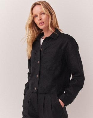 Button Through Linen Jacket 