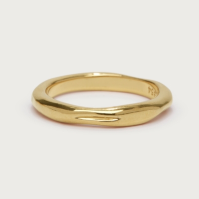 Césart Gold Plated Hammered Fine Ring