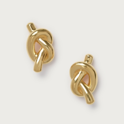 Césart Gold Plated Knot Earrings