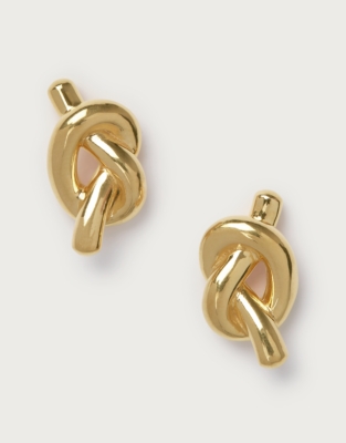 Césart Gold Plated Knot Earrings