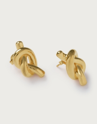 Césart Gold Plated Knot Earrings
