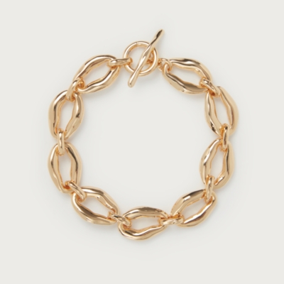 Césart Gold Plated T-Bar Bracelet