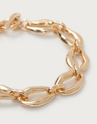 Césart Gold Plated T-Bar Bracelet