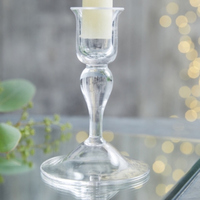 Glass Small Dinner Candle Holder | Candle Holders | The White Company UK