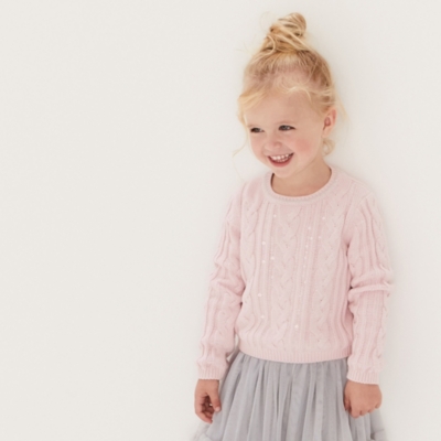 Cable Sequin Jumper (1-6yrs) | Children's & Baby Sale | The White ...