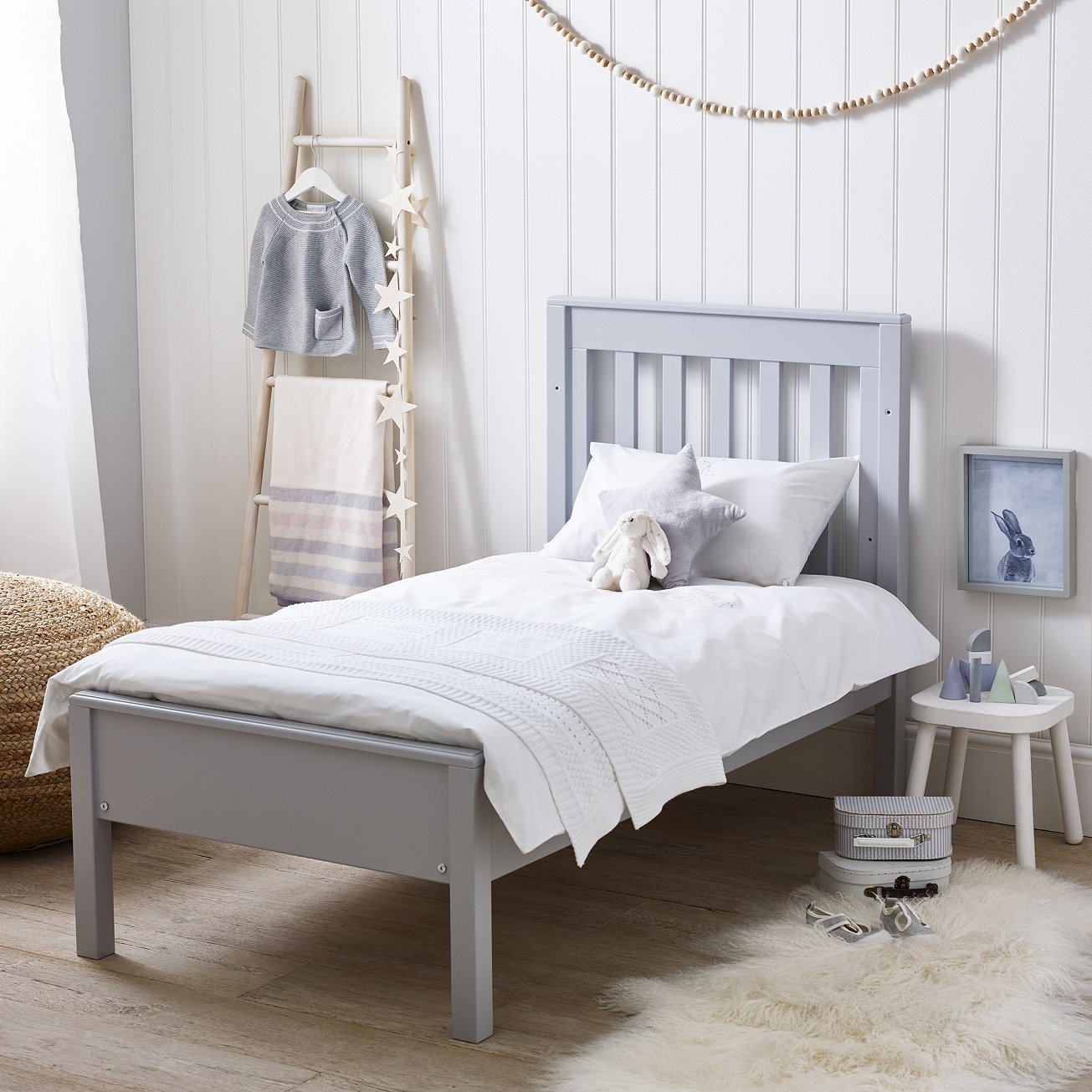 The rich birch bed is THE only early years bed that you will need. When you baby is small the cot will house them with ease. As they start to get older the cot can then be converted into a junior bed and the mattress can be lowered. This means that you do not need to fork out on another bed in their first few years. - £425.00