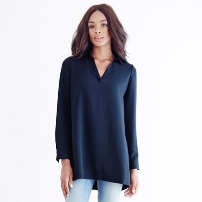 Collared Swing Tunic - Navy | The White Company US