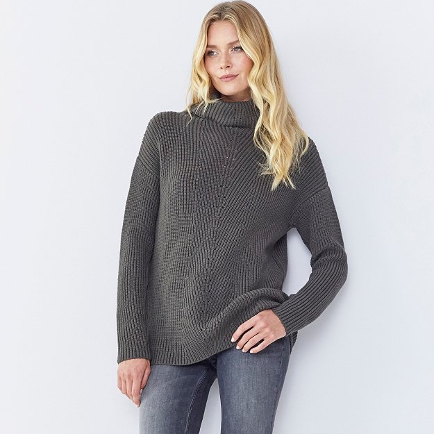 Chunky Roll Neck Ribbed Jumper | Clothing Sale | The White Company UK