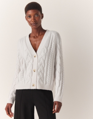 Cable Cardigan with Alpaca | All Clothing Sale | The White Company US