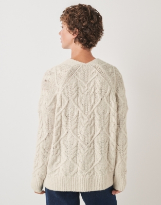 Cable Cardigan with Silk