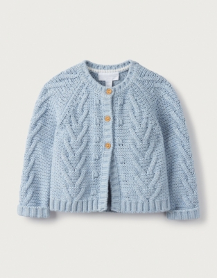 Wintry Morning Cable Knit Cardigan in Grey