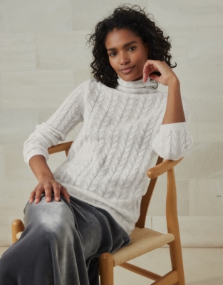 Cable Cashmere Layering Sweater, All Clothing Sale