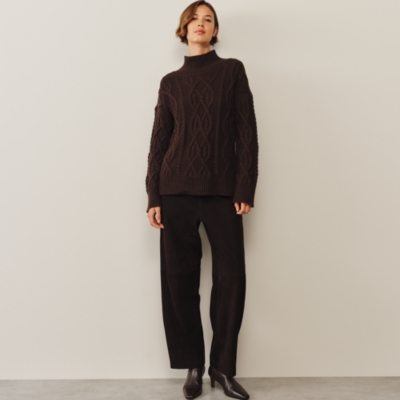 Cable Funnel Neck Jumper with Cashmere