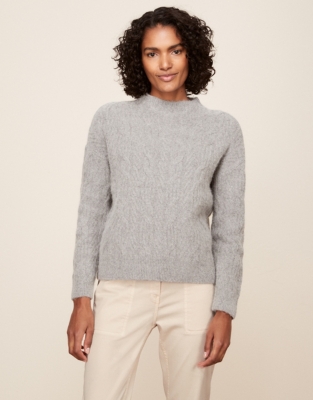Cable Funnel-Neck Sweater with Alpaca | All Clothing Sale | The White ...