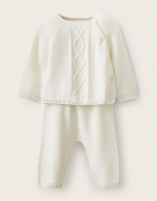 Cable Jumper & Leggings Set with Cashmere (0–4yrs)
