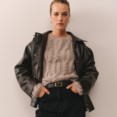 Cable Jumper with Alpaca