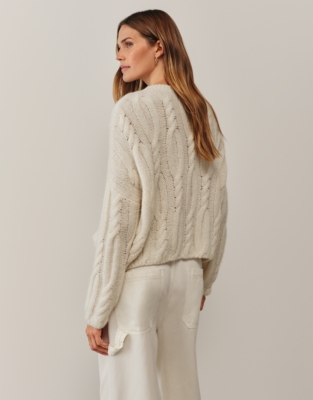 Cable Jumper with Alpaca - Pearl Cotton
