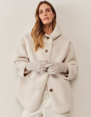 Cable Knit Gloves with Alpaca