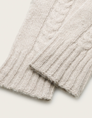 Cable-Knit Gloves with Alpaca