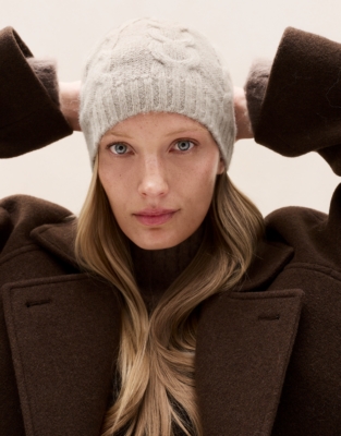 Cable-Knit Hat with Alpaca