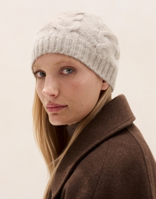 Cable-Knit Hat with Alpaca