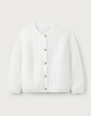 Cable Knit Organic Cotton Cardigan (0–18mths) | Baby & Children's Sale ...