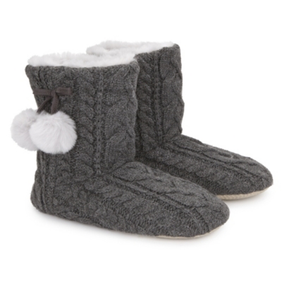 cable knit slipper boots