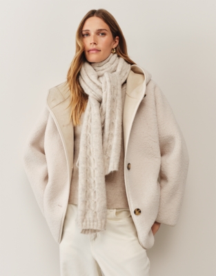 Cable Knit Scarf with Alpaca