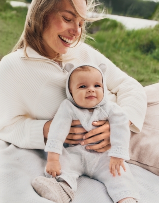 Cable Romper with Cashmere (0-2yrs)  