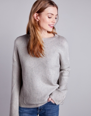grey slash neck jumper