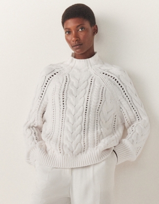 White shop pointelle sweater