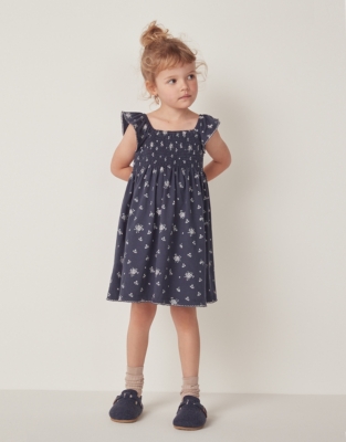 Camille Organic Cotton Frill Sleeve Jersey Dress (18mths—6yrs)