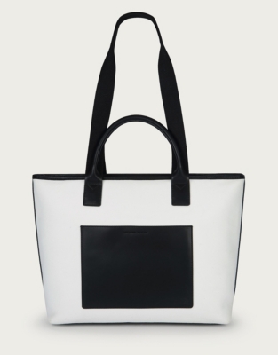 canvas and leather tote bag